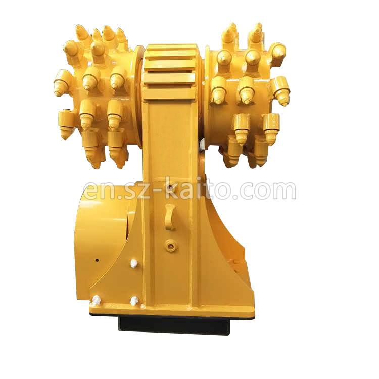 Double head rock cutter for excavator